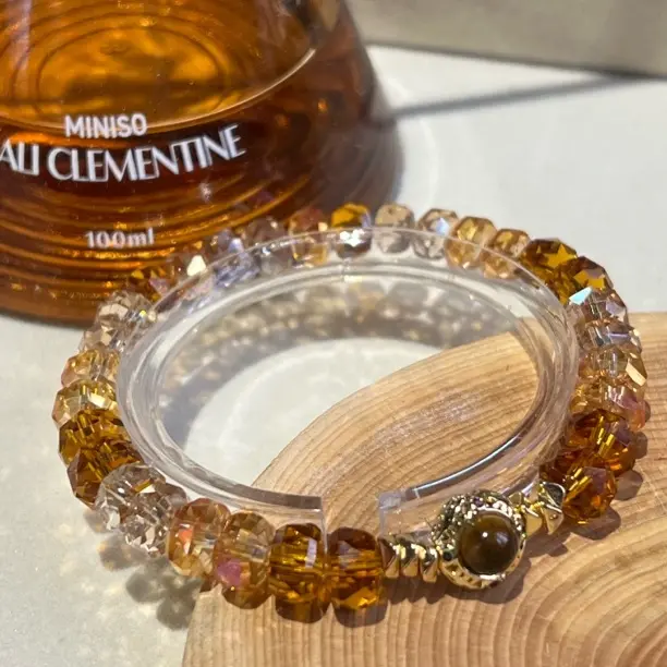 纯铜仿水晶手链 【金珀秋光】施家黄水晶虎眼石钻切美拉德女款镶嵌