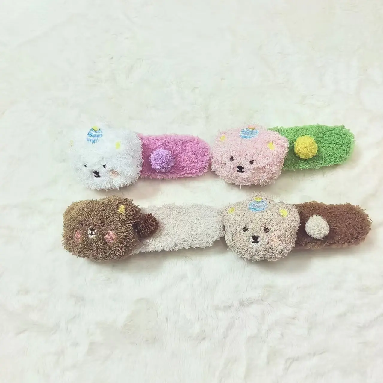 可爱毛绒发夹自选
