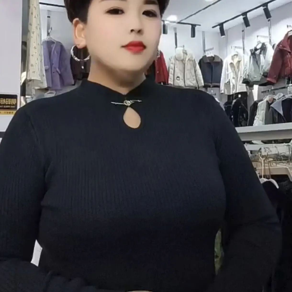 长袖针织一体加绒保暖气质时尚打底内搭上衣