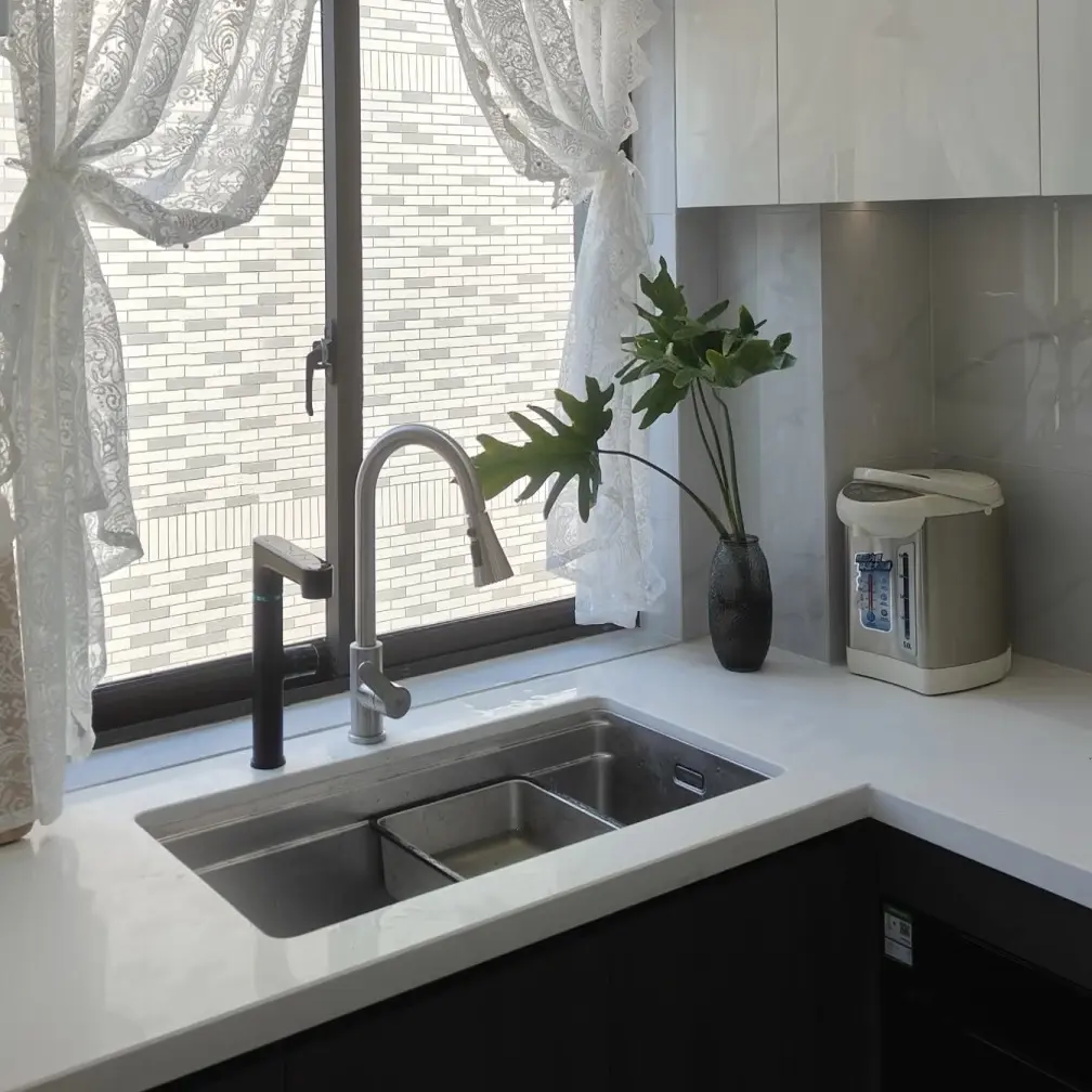 法式复古免打孔魔术贴纱帘用于飘窗内开窗隔断遮挡