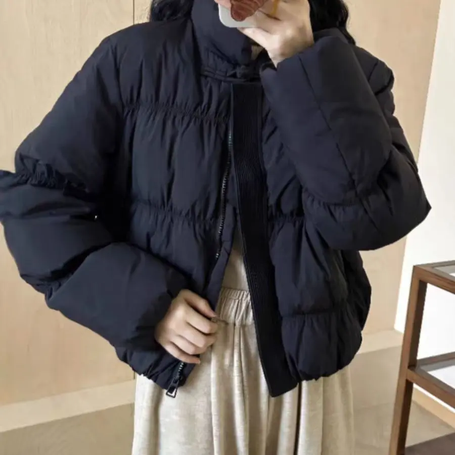 8823短款立领面包服女小个子白鸭绒保暖冬季外套