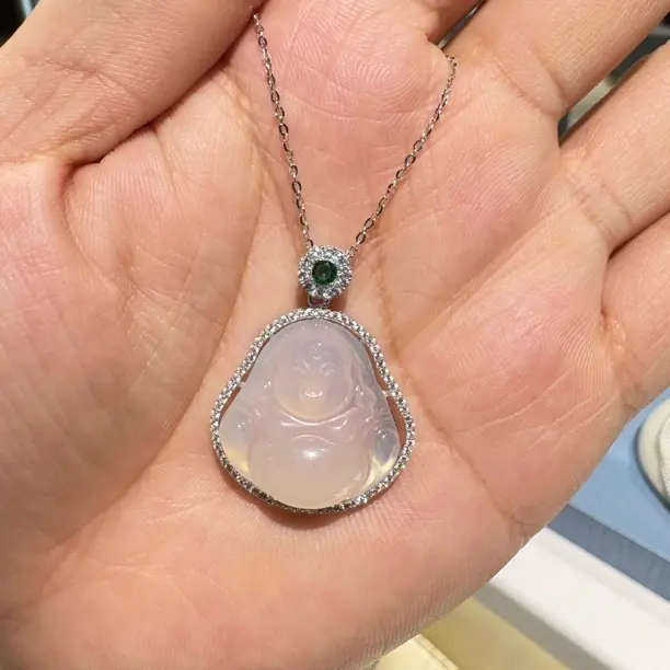 坠链均925银合成锆石 吊坠925银佛公 坠链均925银 佛公吊镶嵌轻奢