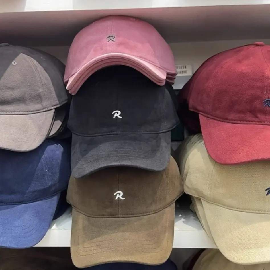 四季款刺绣宽檐棒球帽春秋弯檐休闲风帽子鸭舌帽