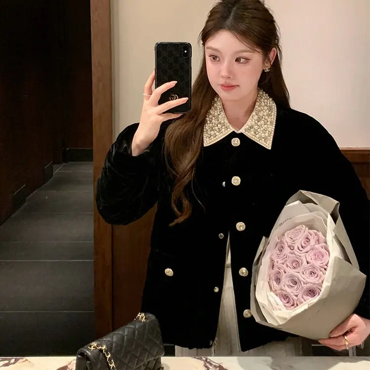 新款冬季千金风小众设计感外套 气质女装洋气百搭上衣女