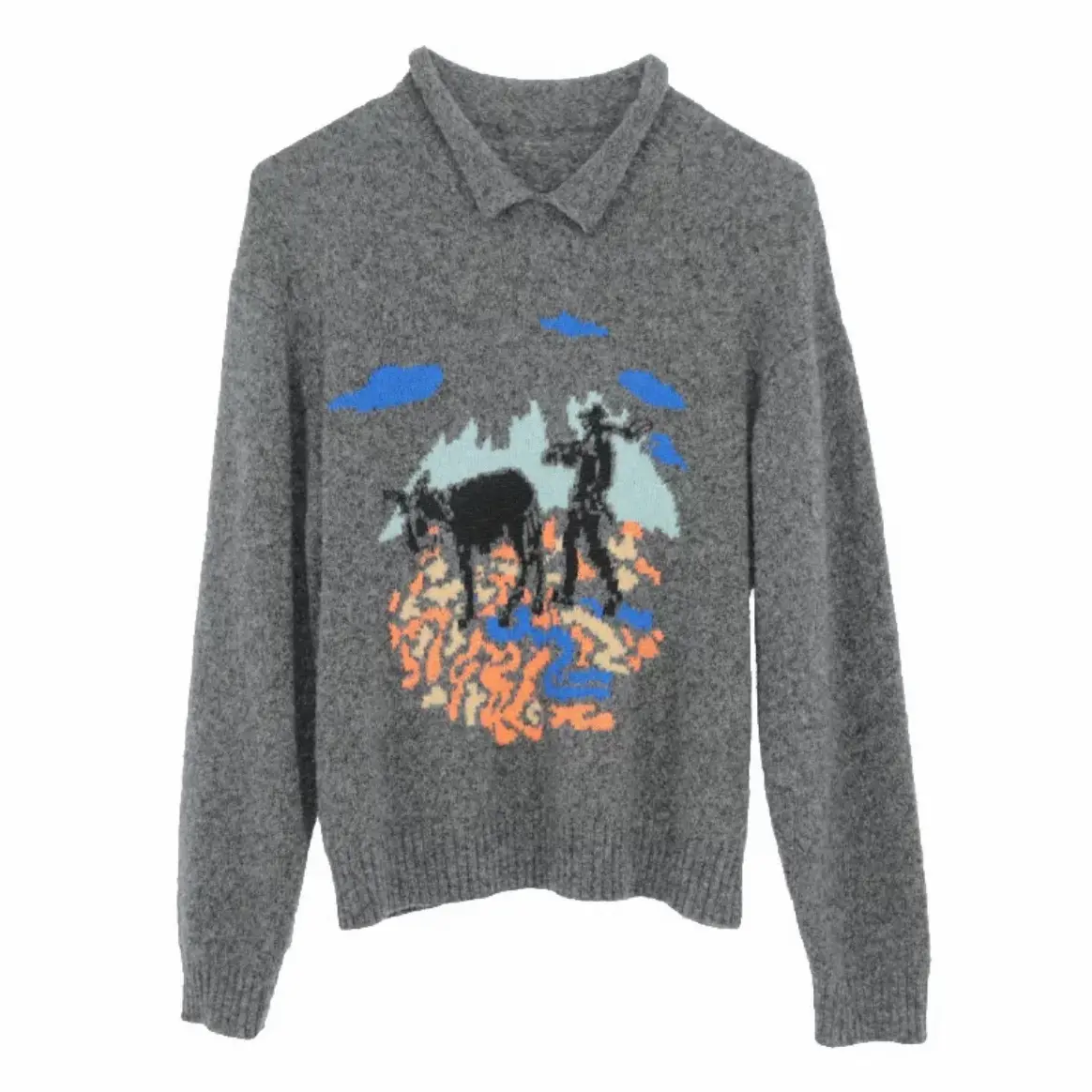 冬季新款农夫主题POLO领针织毛衣上衣百搭