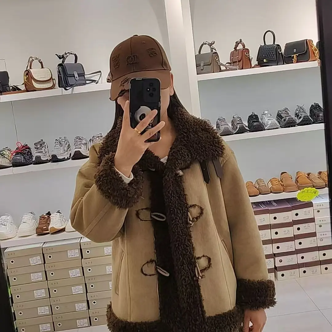 短款女冬季新款美拉德风羊羔毛保暖显瘦韩版百搭时尚外套