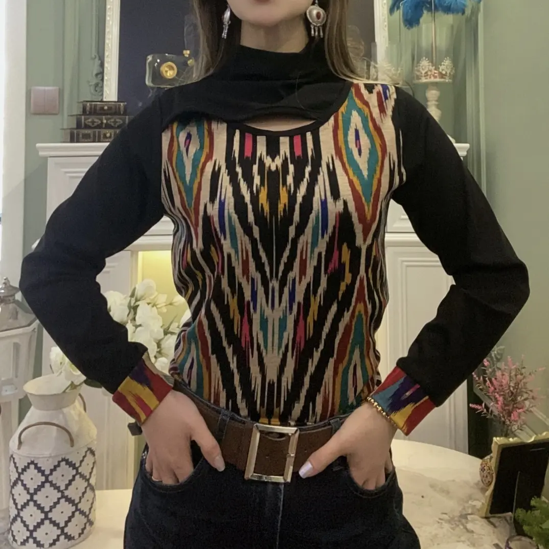 Elmoda艾特莱斯时尚拼接设计款小上衣网红打底衫百搭显瘦