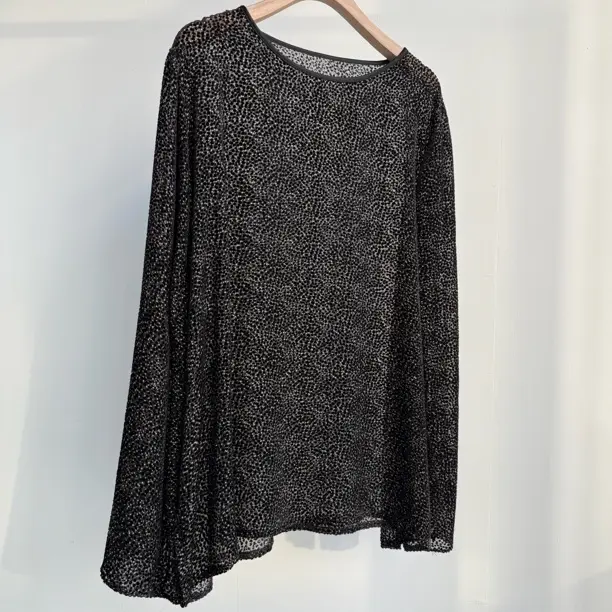 桑蚕丝真丝剪花绡春夏轻薄闪亮丝宽松长袖上衣舒适百搭潮流