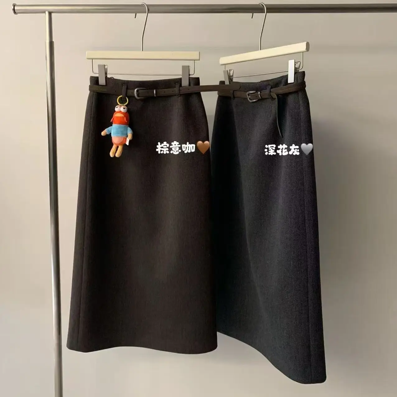 /小爱/【30590】韩系秋冬加厚天丝羊毛半身裙女