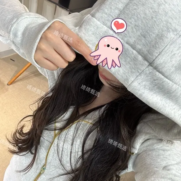 琦琦甄选修身卫衣休闲加绒显瘦外套