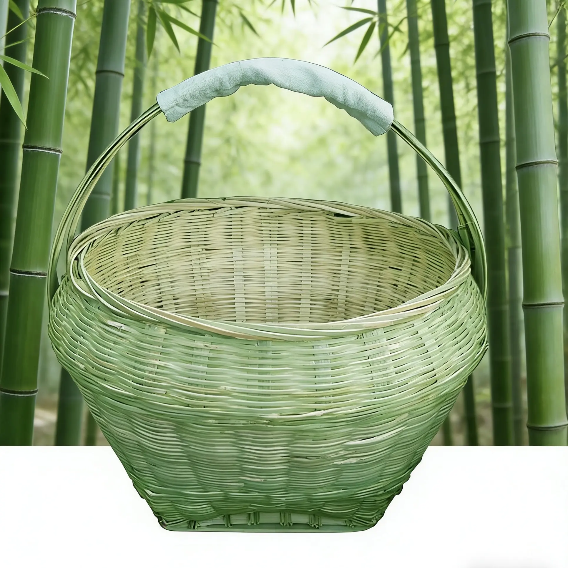 纯手工水竹青篾复古手提菜篮手提篮储物收纳水果篮