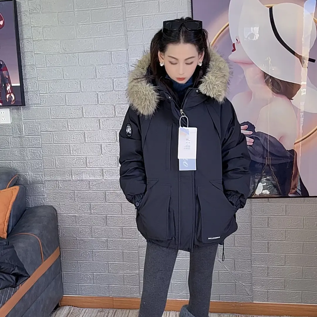 冬季新款保暖加厚女士棉服外套休闲小众工装派克服