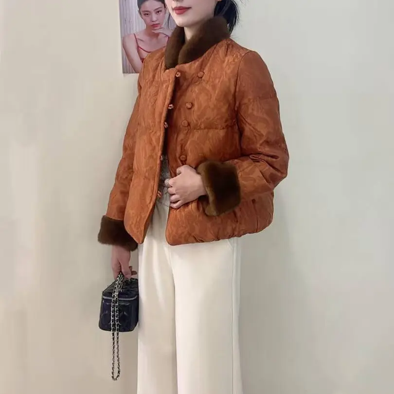 【Wi-Fi】新中式国风复古立领保暖外套气质休闲百搭（衣长60）