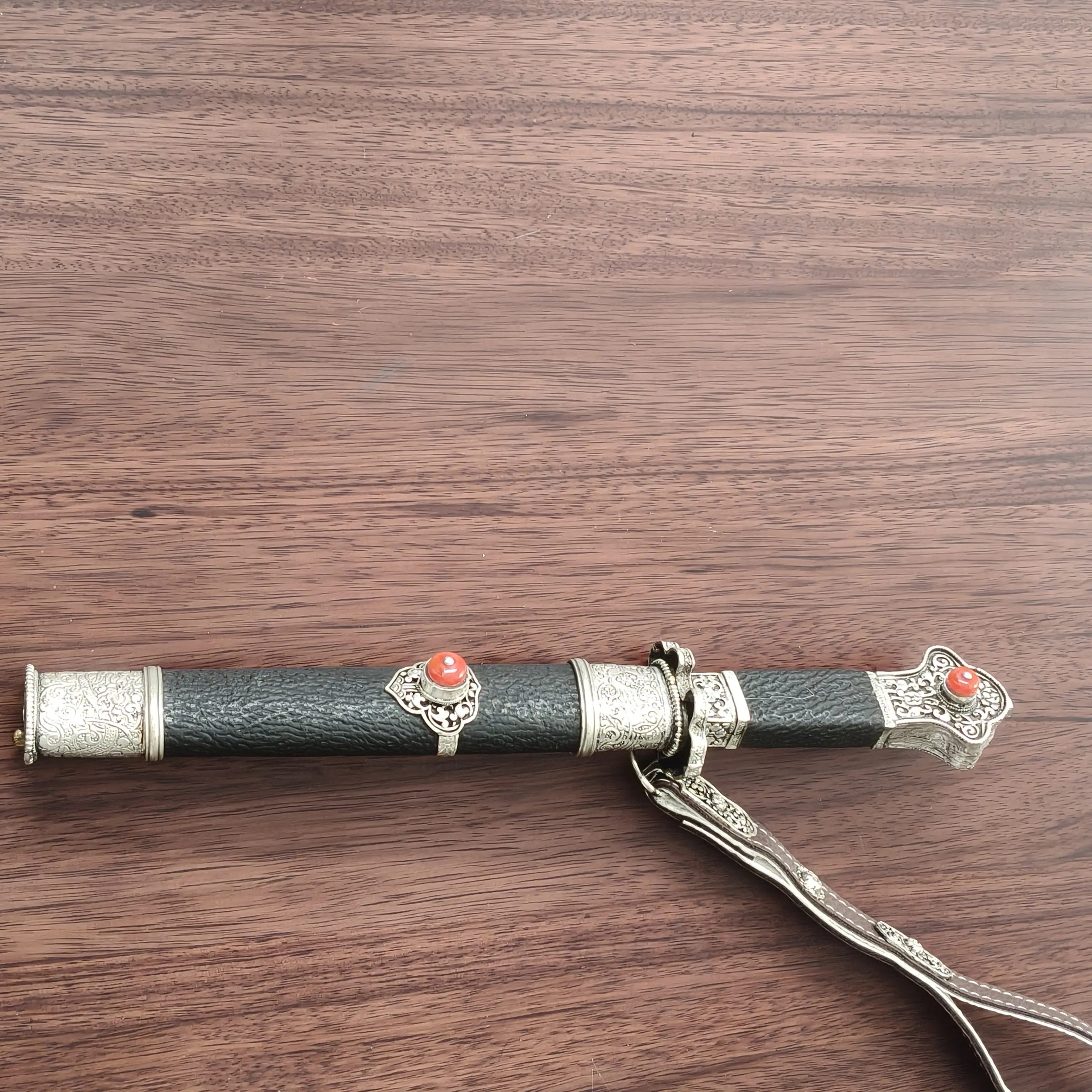 藏式民族风白铜镀银男腰间挂件工艺品结婚演出配饰