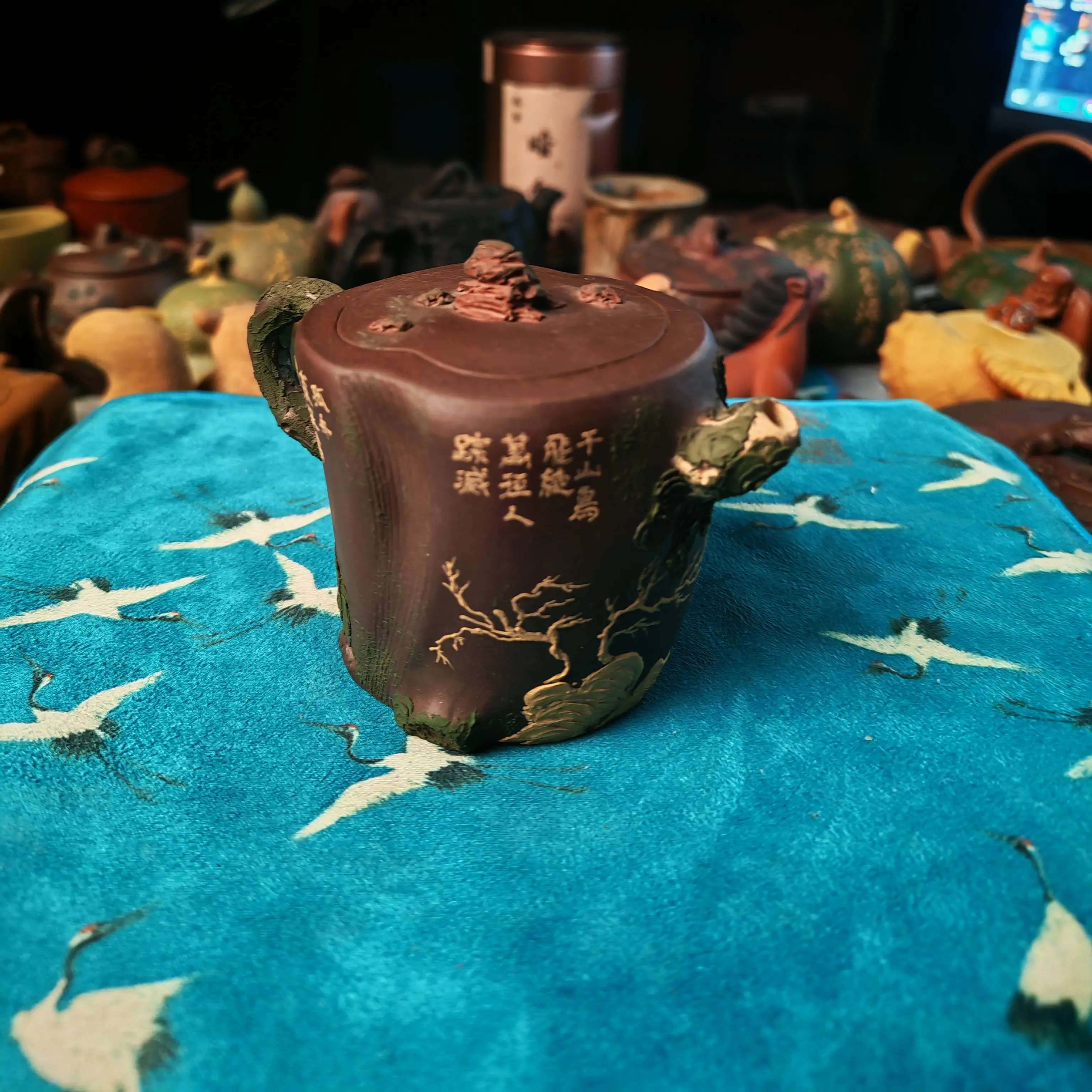 原矿紫砂手工紫砂壶松桩