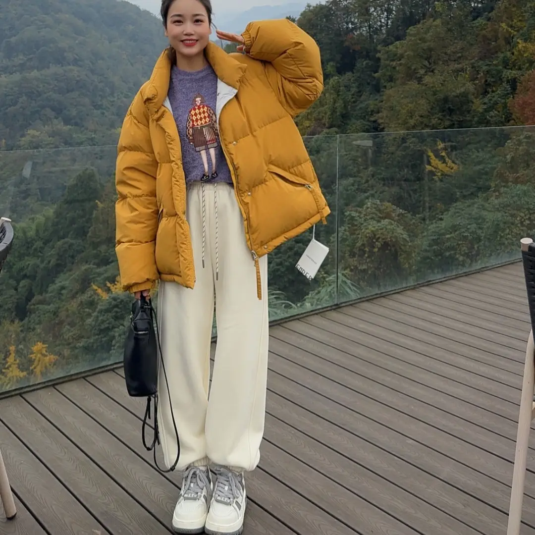 冬季新款女短款立领鹅绒保暖韩版宽松百搭外套