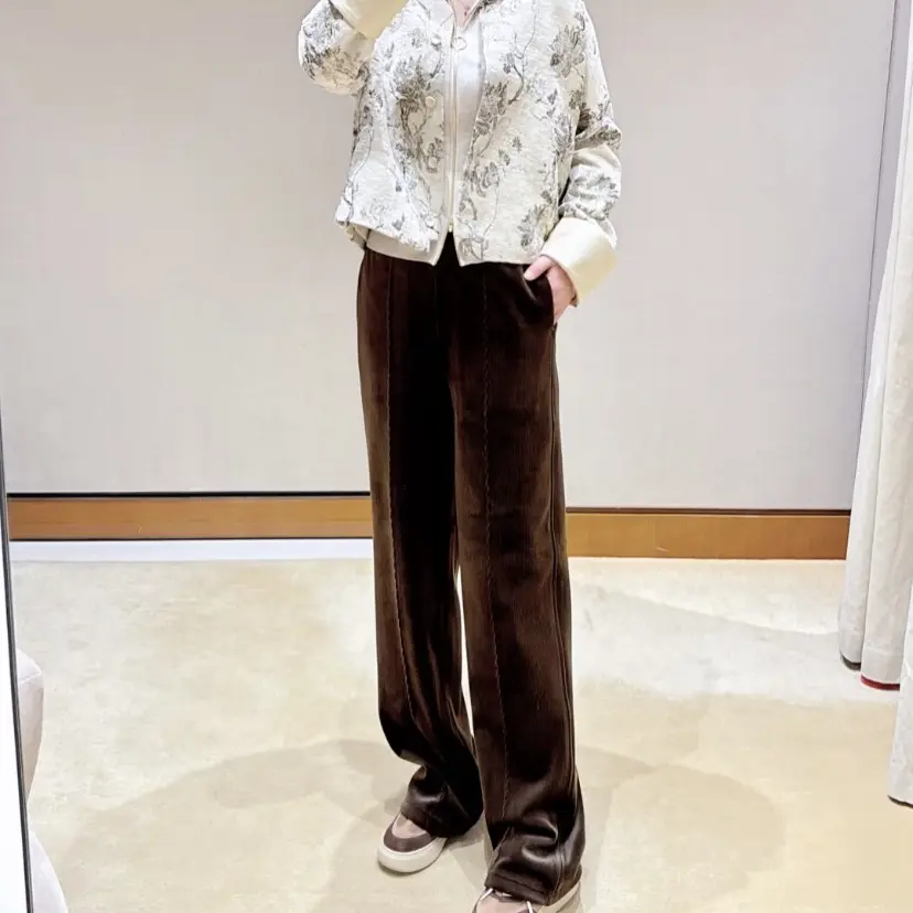 【丹丹】CC+爆款新品雪绒裤加厚弹力灯芯绒直筒加绒休闲裤2733