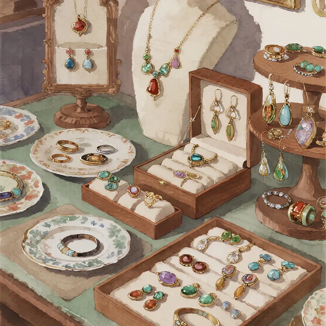 铜合金锆石耳饰 铜合金锆石耳饰 轻奢复古法式原创设计气质耳环