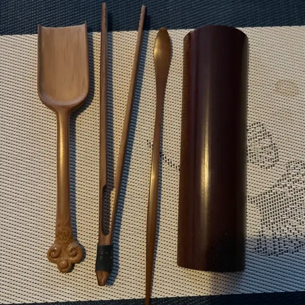 纯手工竹子百年老料茶夹茶勺茶則茶拨茶具套装泡茶配件