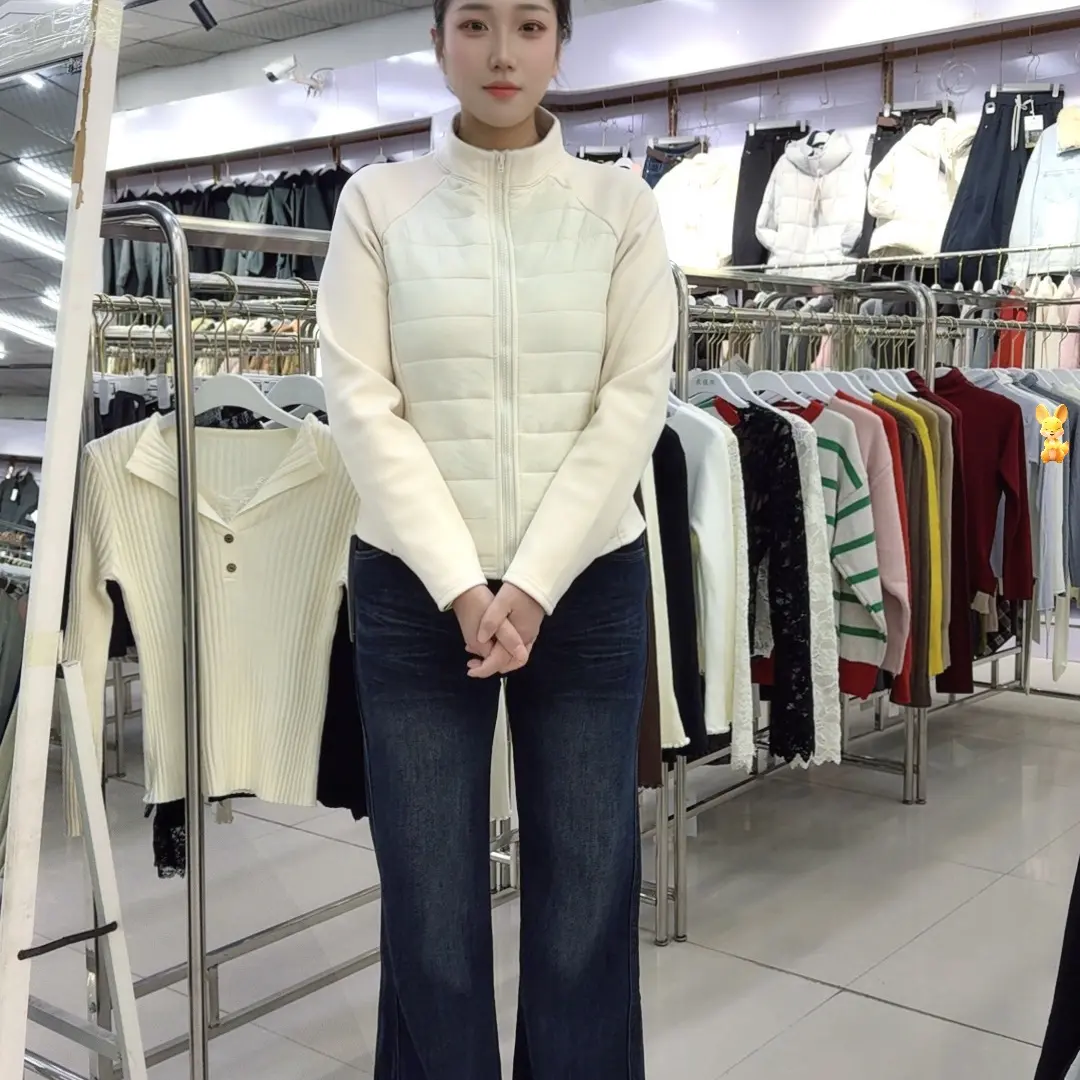 新款时尚立领拼接排骨显瘦保暖短款冬外套