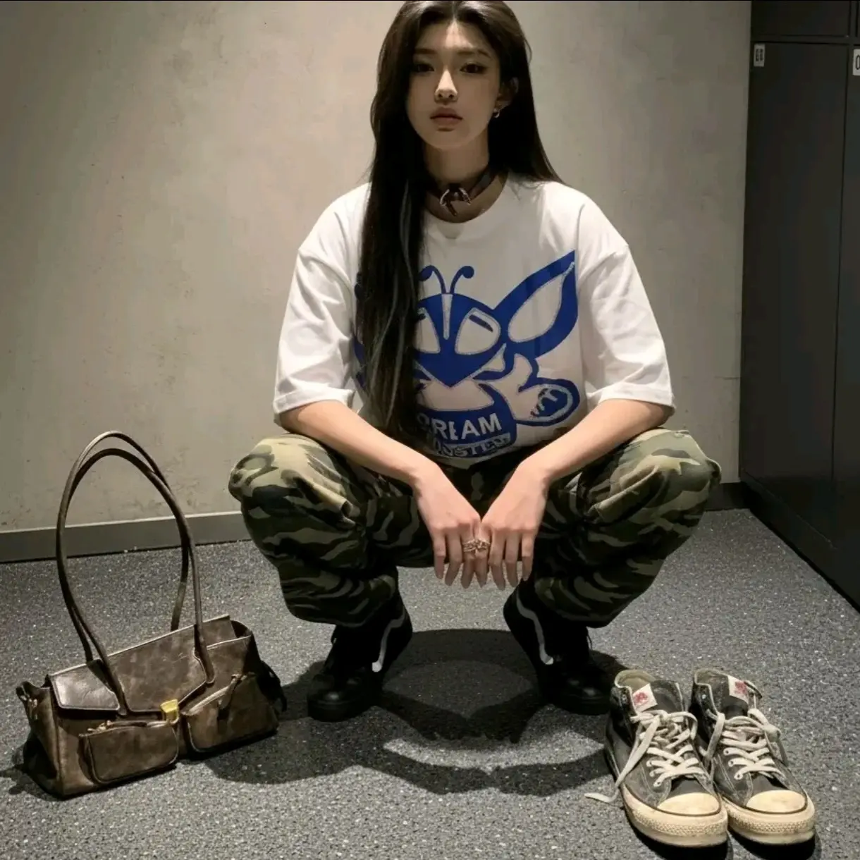 青年夏季宽松印花运动红色纯棉短袖圆领T恤