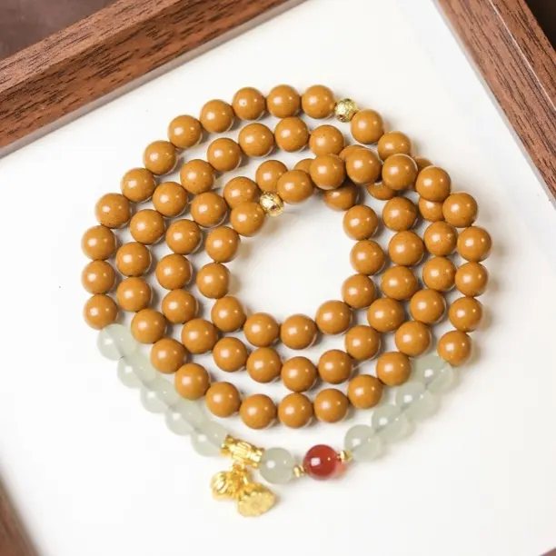 手链 百搭个性桂花合香0.8cm*77颗手串盘玩佛珠文玩手链女款手工