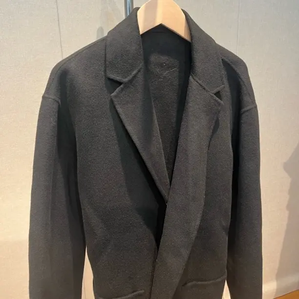 双面绵大衣女中长款秋冬宽松西装领毛呢厚款外套