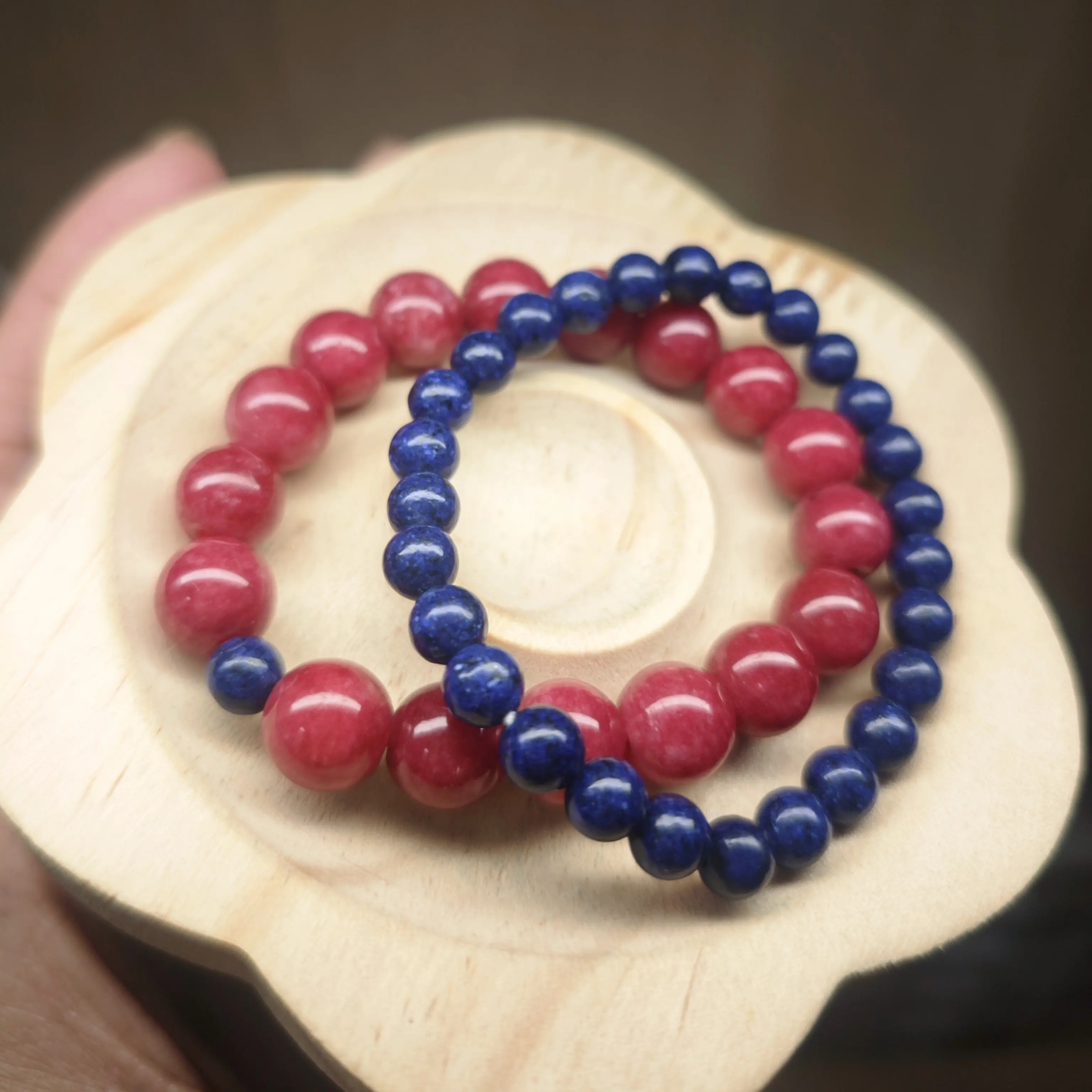 手链 天然青jin石圆珠单圈手串时尚百搭饰品默认微瑕