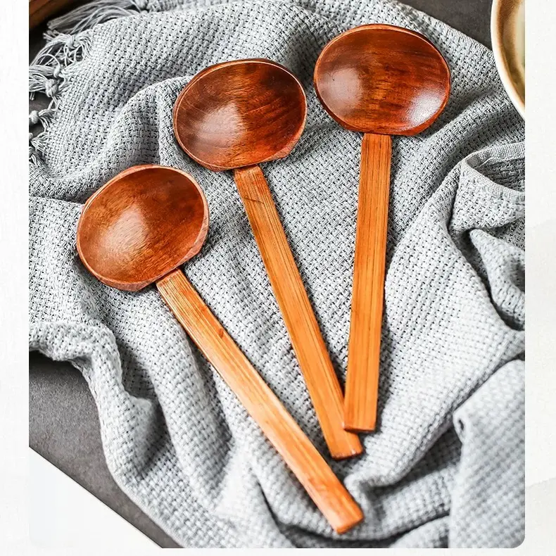 龟甲长柄勺木质拉面勺吃面专用汤勺高颜值家用大汤勺餐具