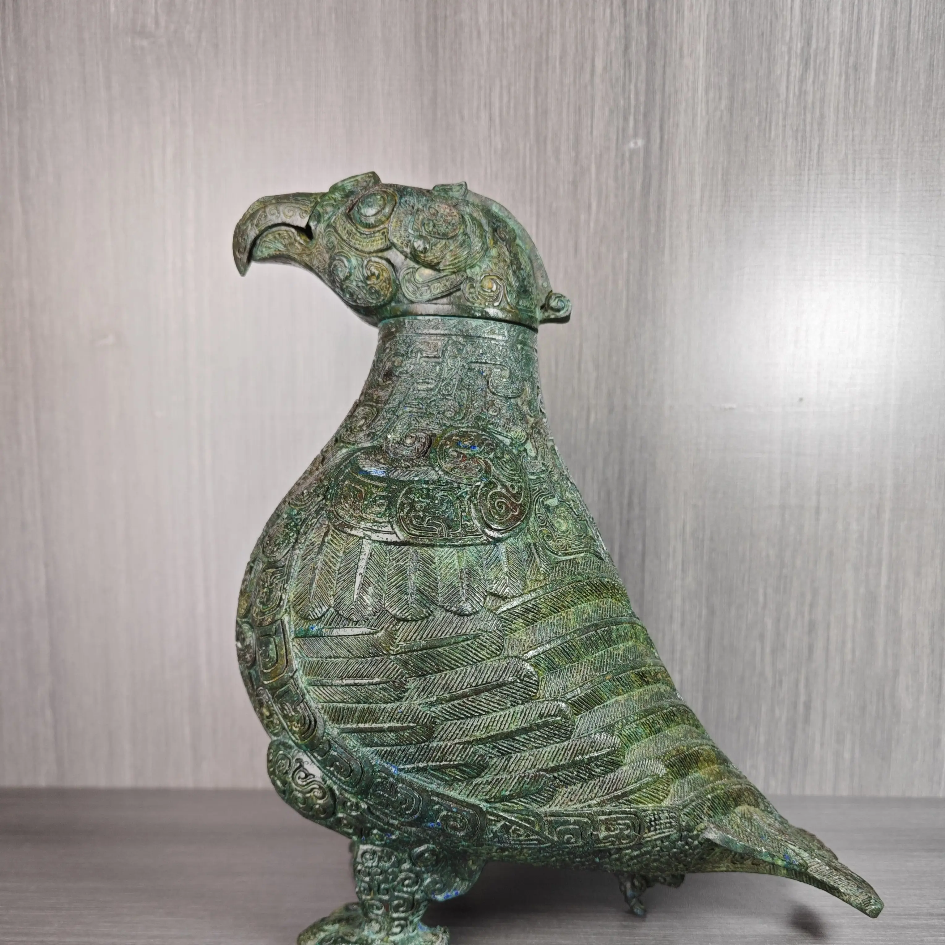 子乍弄鸟尊青铜仿古工艺品家居客厅商务摆件礼品