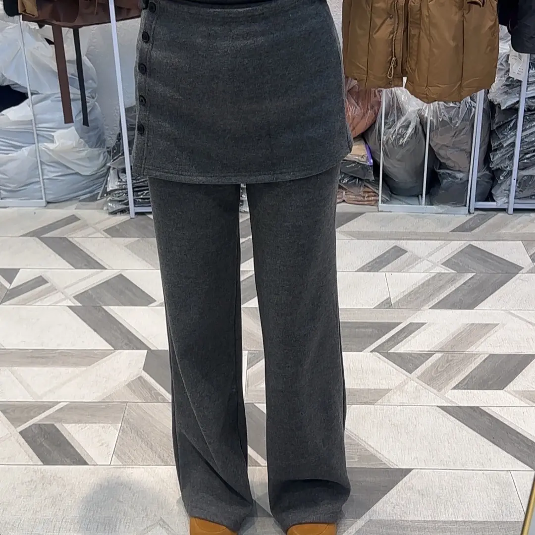 设计感屁帘微喇裤女秋冬加绒高腰显瘦百搭拖地休闲长裤