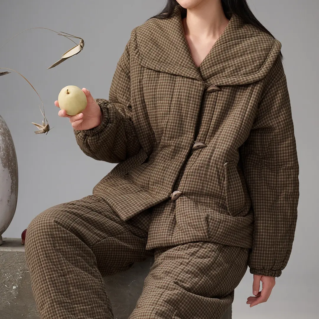 大翻领家居服可外穿