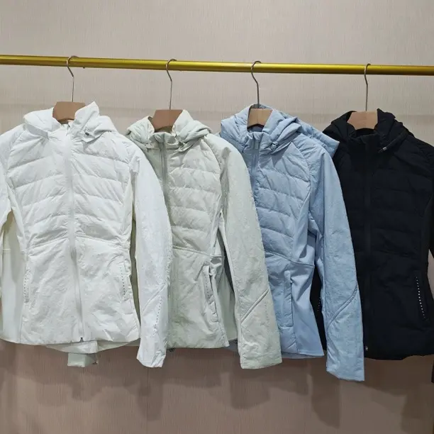 【Hua】2610秋冬季新款运动户外拼接修身连帽收腰轻薄羽绒服外套