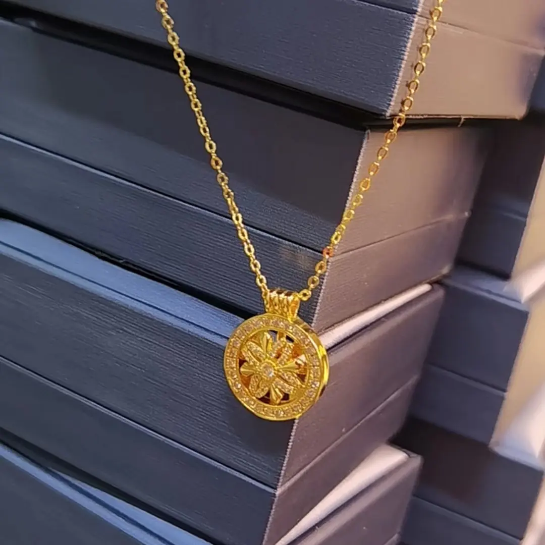 铜合金吊坠 中式国风八宝罗盘时尚项链