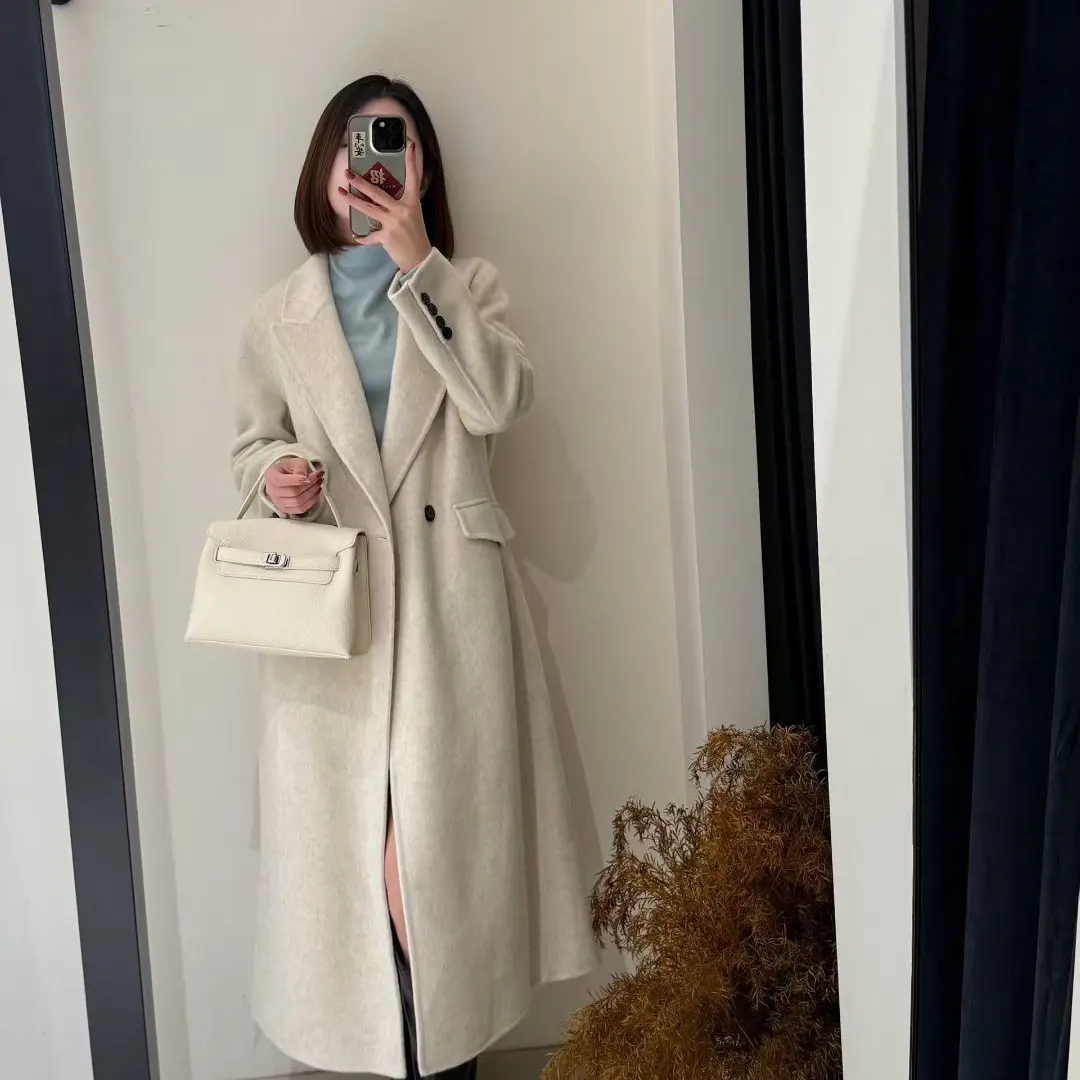 秋冬新款韩版宽松双面中长款气质女外套