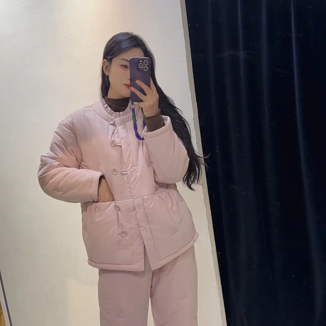 魔莉莎睡衣秋冬新款立领加绒加厚可外穿女士国风睡衣