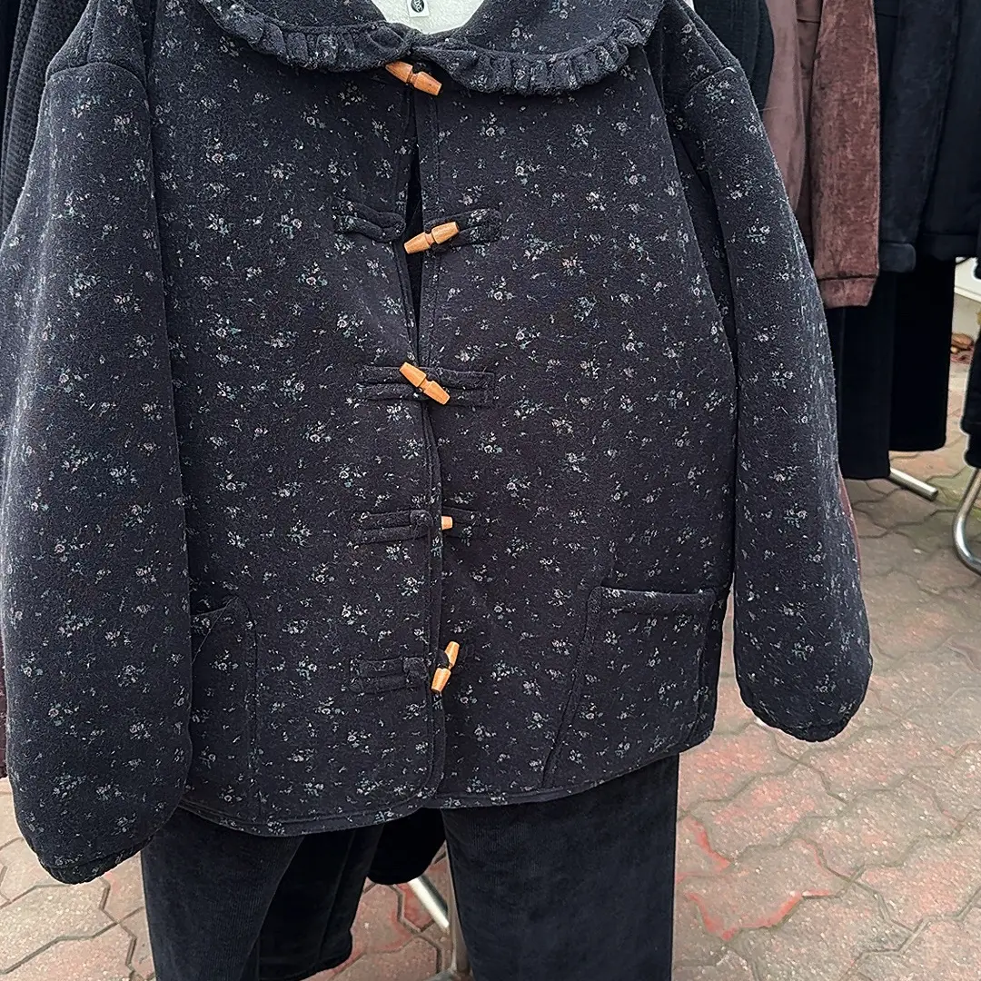 加大版型三层加绒加厚新国风碎花睡衣女冬季可居家外穿保暖套装