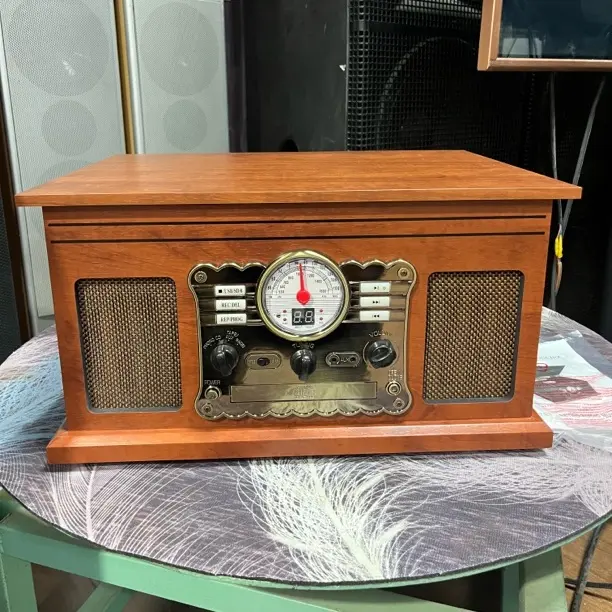 复古多功能黑胶唱片机小音响