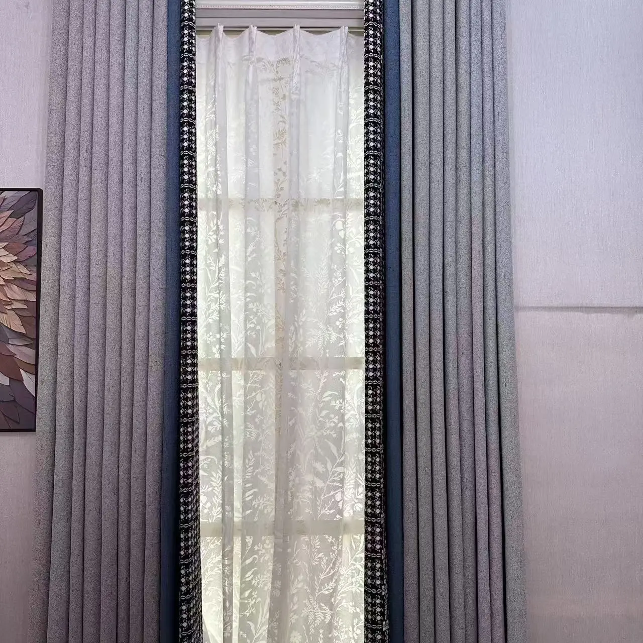 特价雪尼尔轻奢成品窗帘宽七米高245打孔款偏远地区不包邮