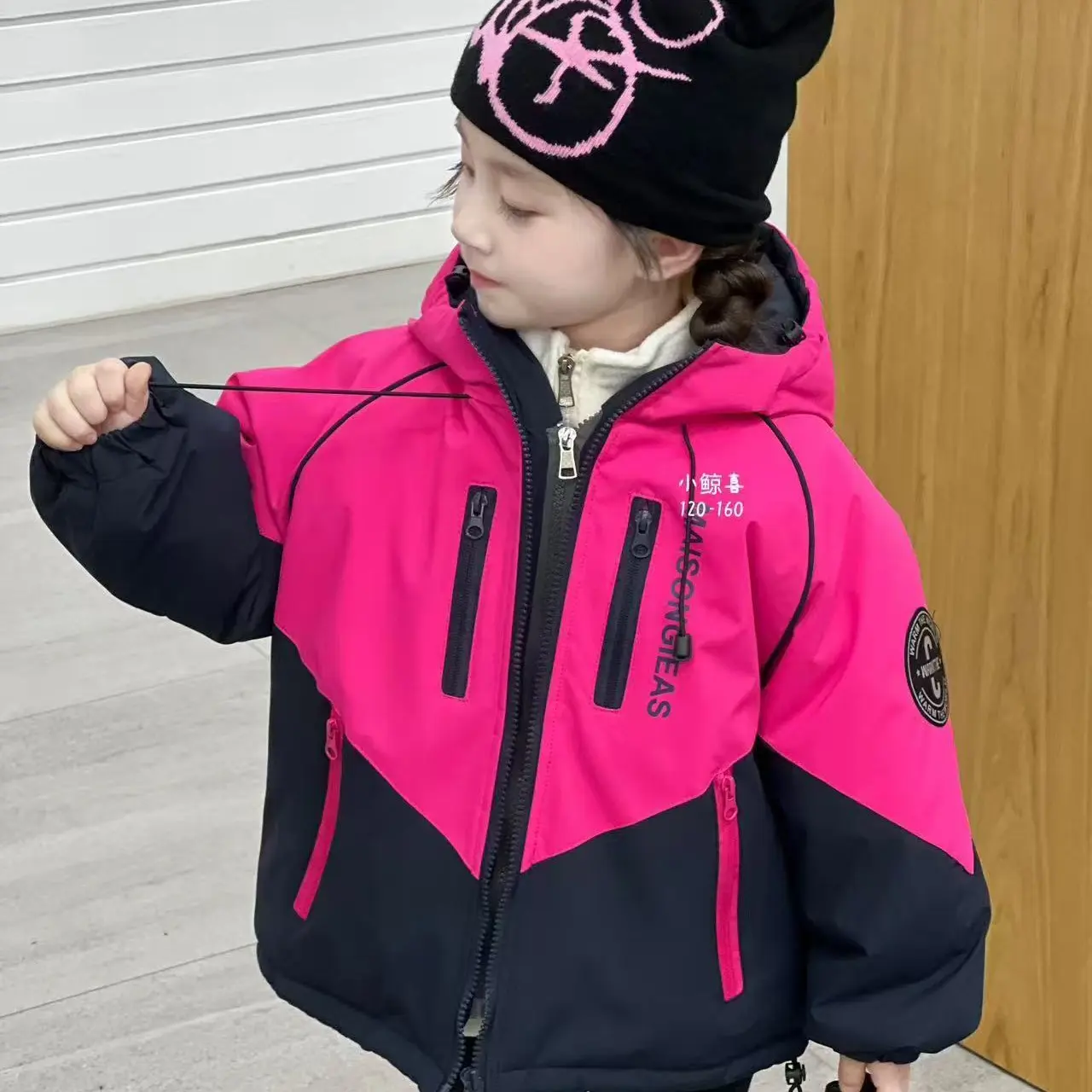 男女童加绒加厚三防冲锋派克棉服儿童冬季外套