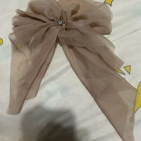 高级感白色欧根纱蝴蝶结发夹女ins风超仙头饰