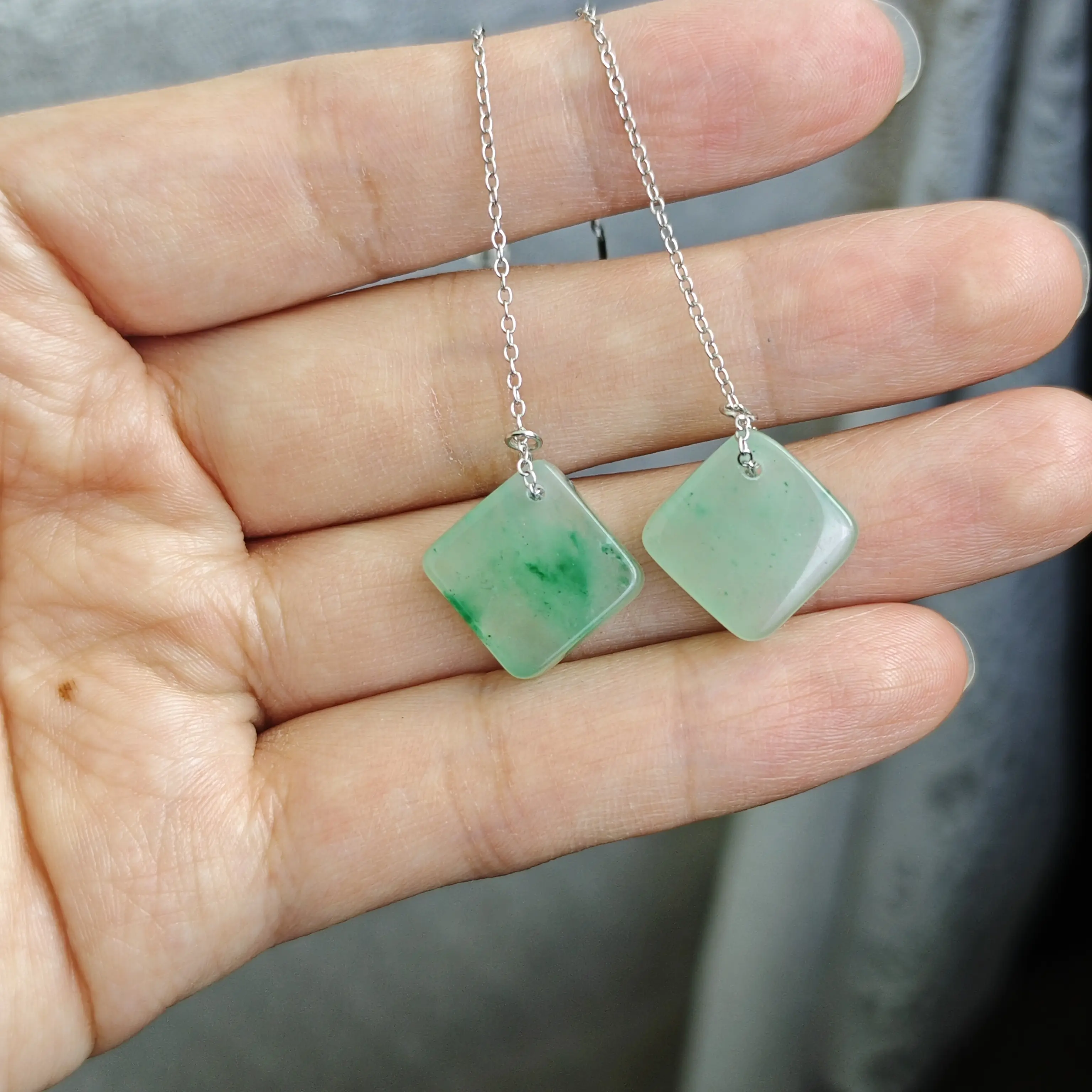 石英质玉未镶嵌古风长款耳饰新中式复古百搭耳坠