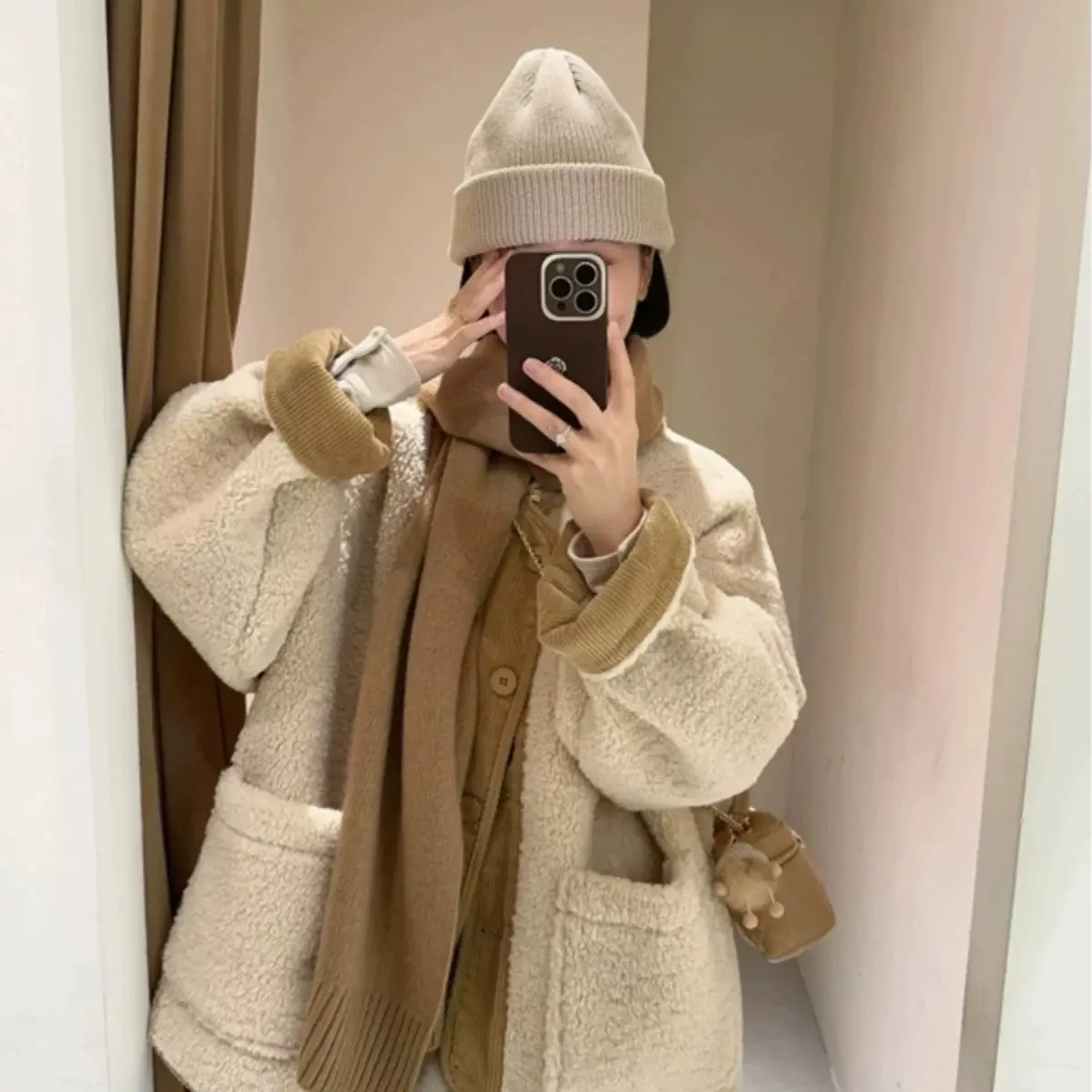 P&C studio ins高级感轻熟风 毛毛加厚外套89073