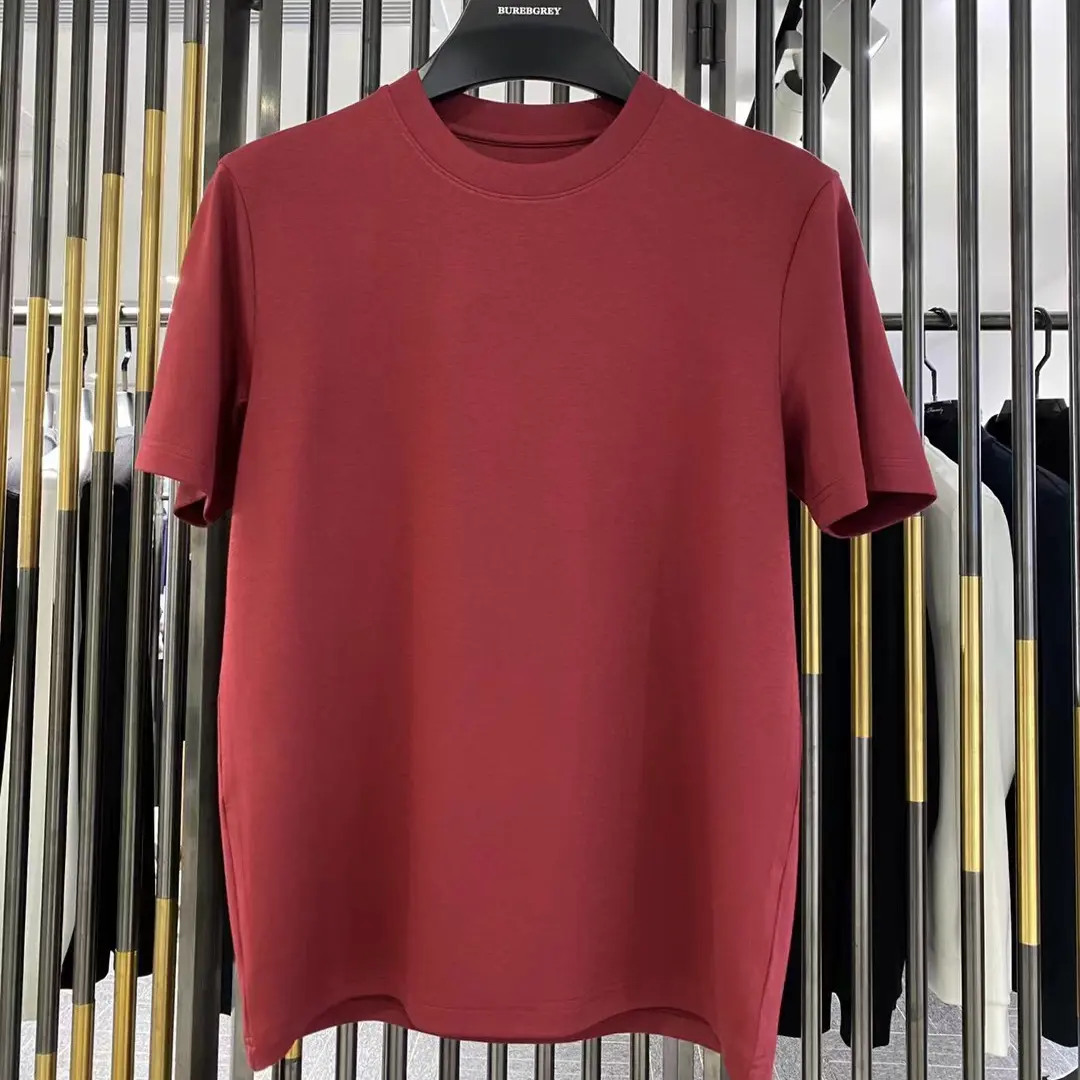 新款爵派儿新年羽柔棉厚款男士纯色圆领百搭休闲打底T恤