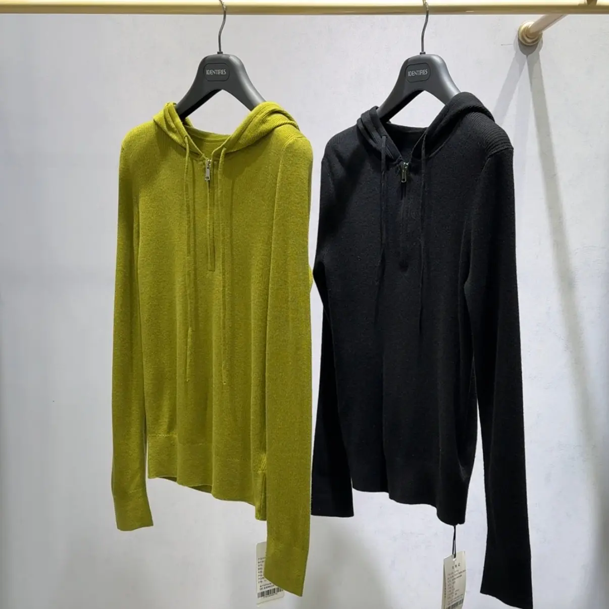 双拉链连帽针织开衫女百搭休闲老钱风设计感别致新款上衣