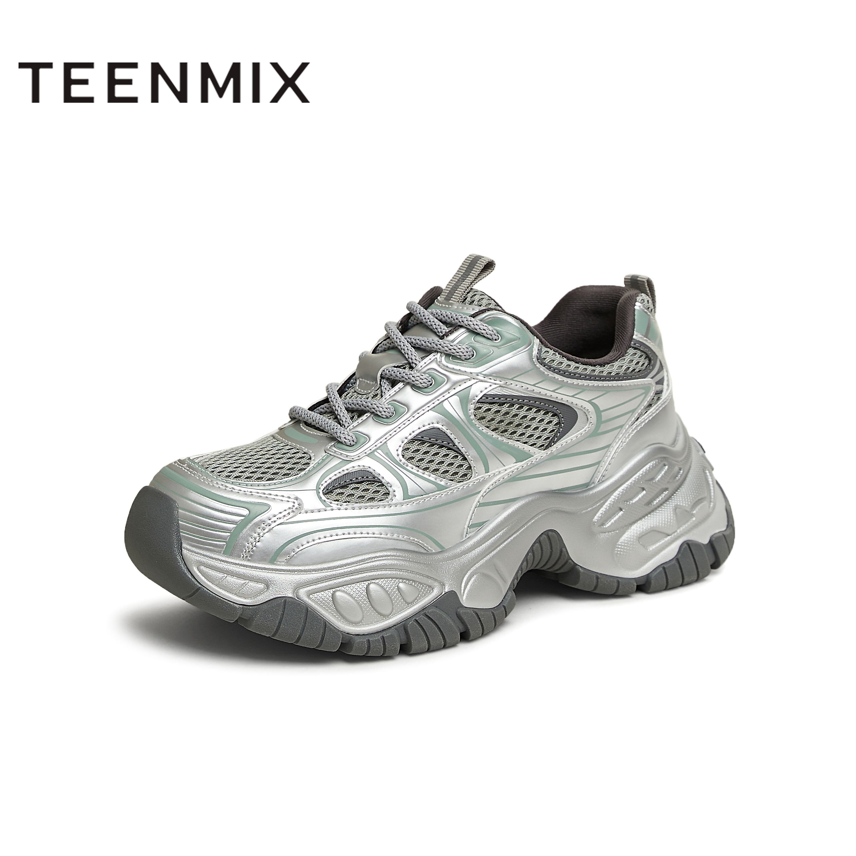 天美意2025春新款商场同款休闲系带厚底百搭复古女老爹鞋BK661AM5