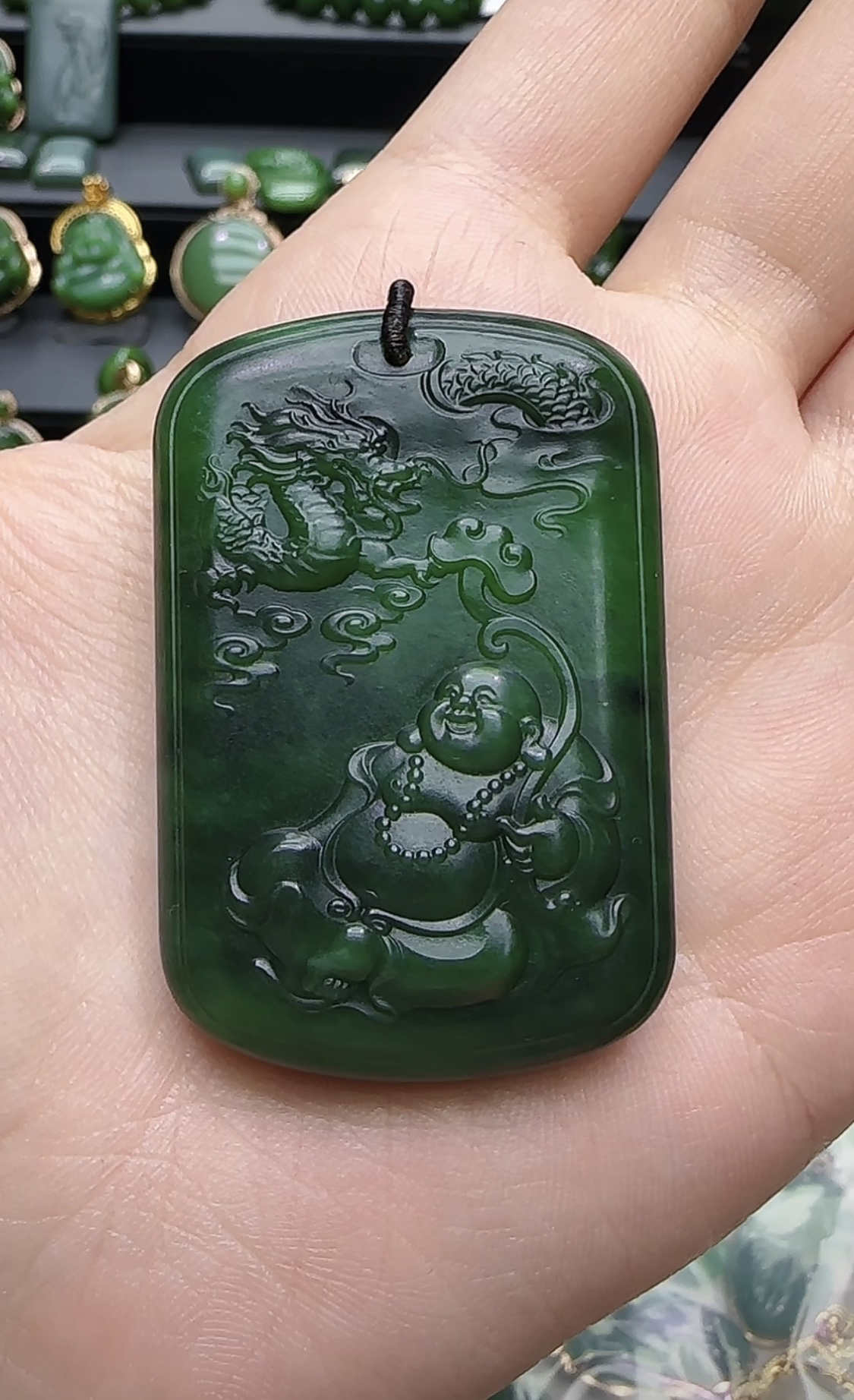 和田玉 碧玉 佛牌 吊坠