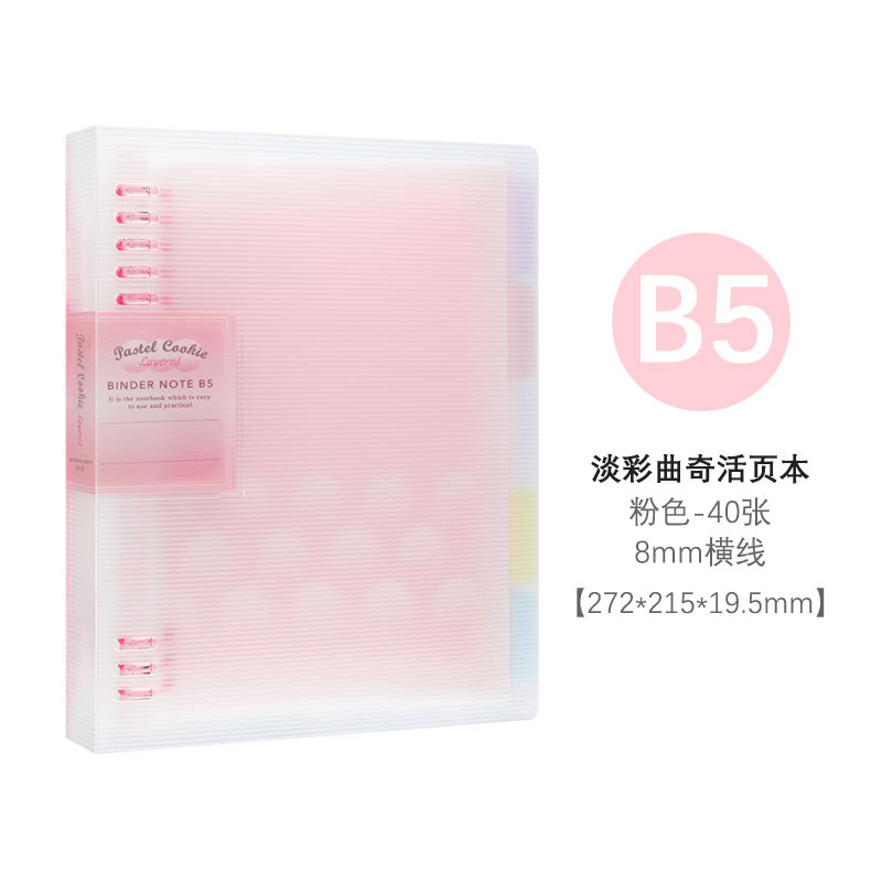 日本果誉 淡彩曲奇 WSG-RUYP 柔光活页本B5大容量学生本