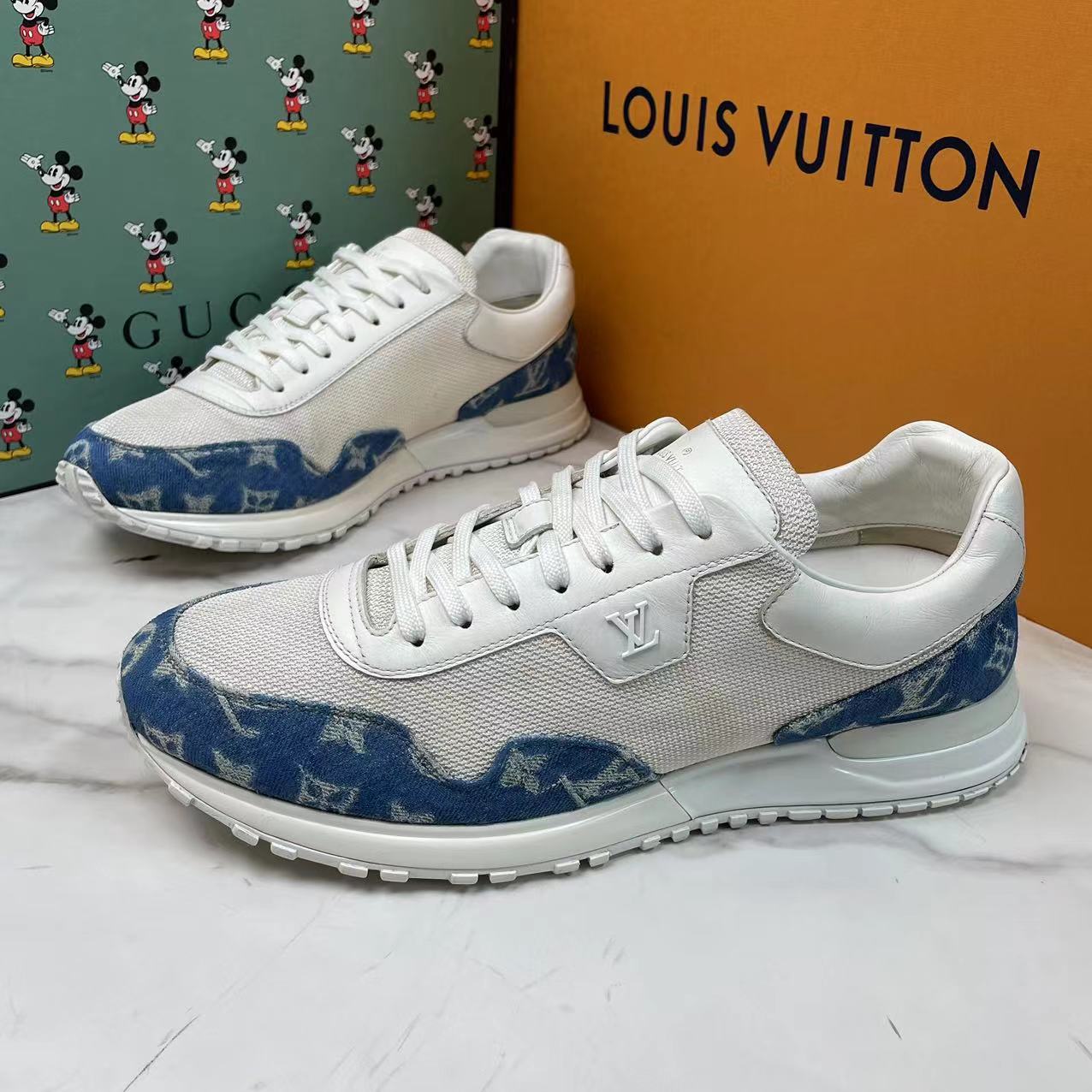 LouisVuitton/路易威登白色帆布牛仔潮流百搭运动鞋/43码/95新