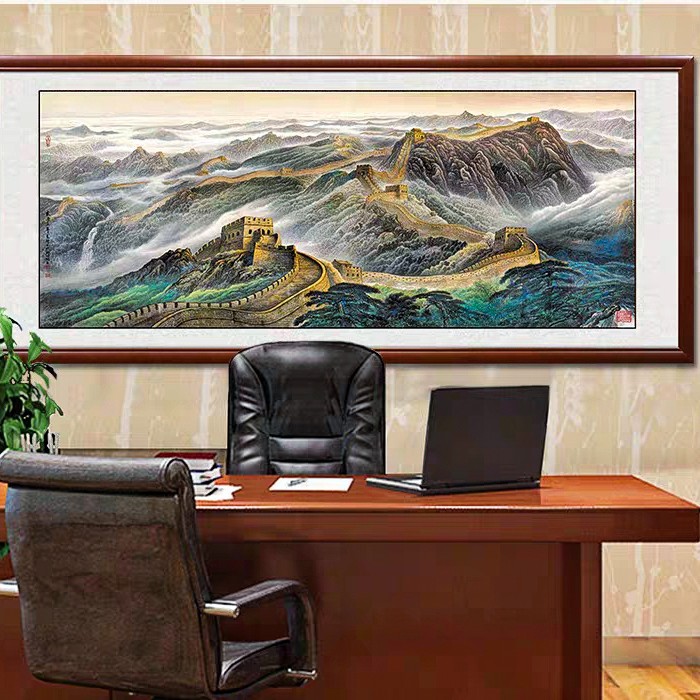 法国DMC十字绣-万里长城国画靠山图山水画订制慎拍